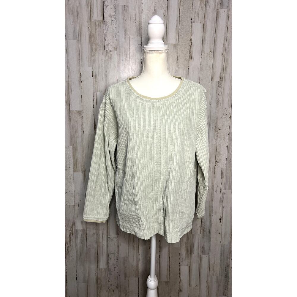 J.Jill Vintage Seafoam Green Ribbed Knit Pullover Sweater Women's Size Small